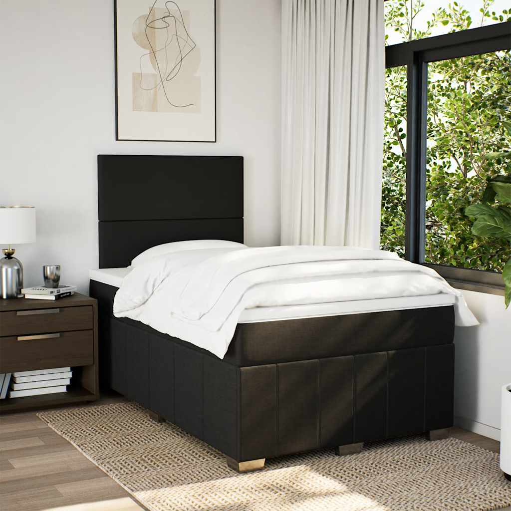 Sommier à lattes de lit avec matelas Noir 120x200 cm Tissu - XIOS
