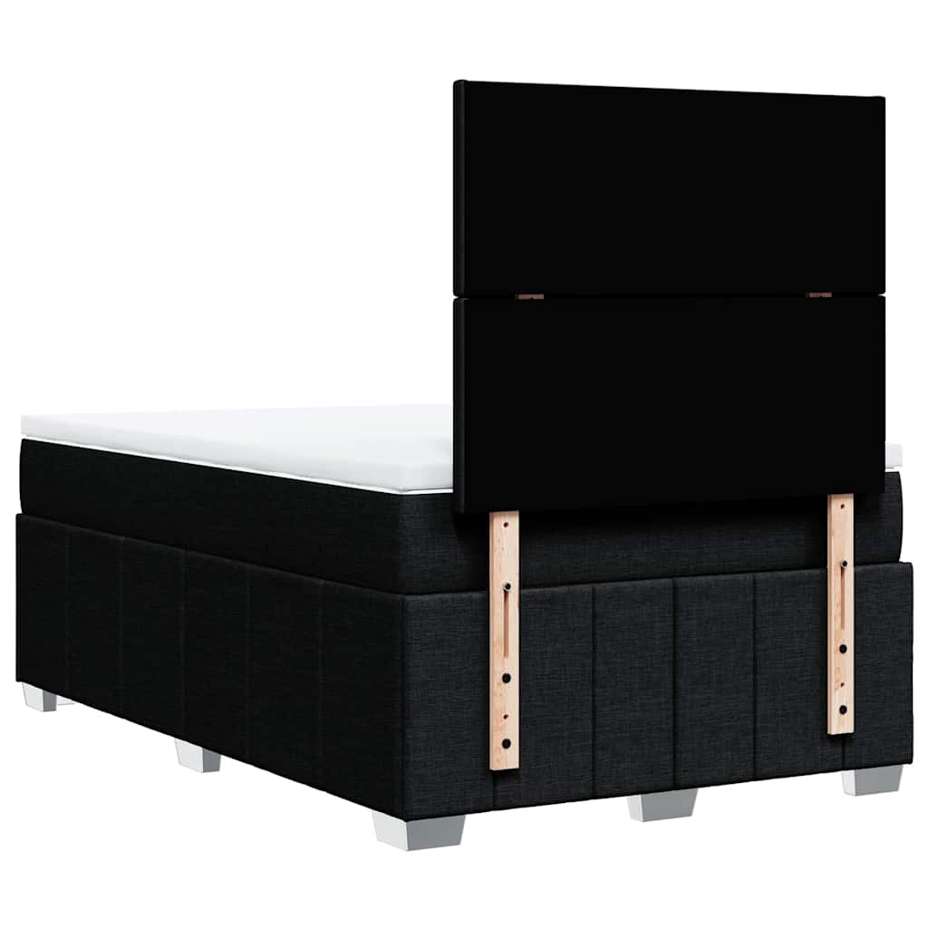 Sommier à lattes de lit avec matelas Noir 120x200 cm Tissu - XIOS