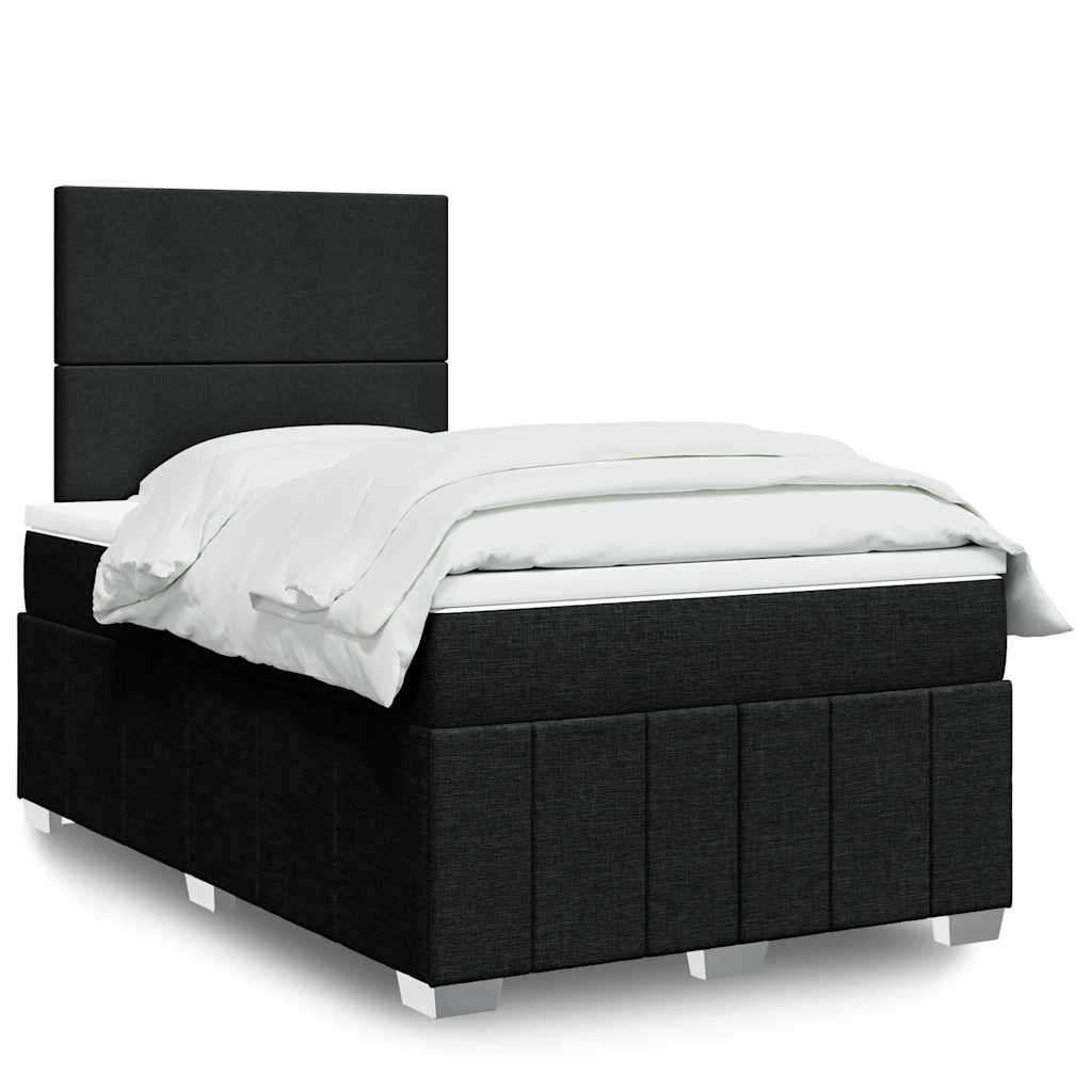 Sommier à lattes de lit avec matelas Noir 120x200 cm Tissu - XIOS