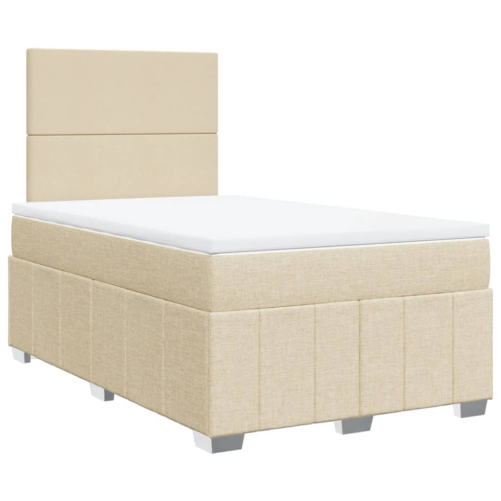 Sommier à lattes de lit avec matelas Crème 120x200 cm Tissu - XIOS
