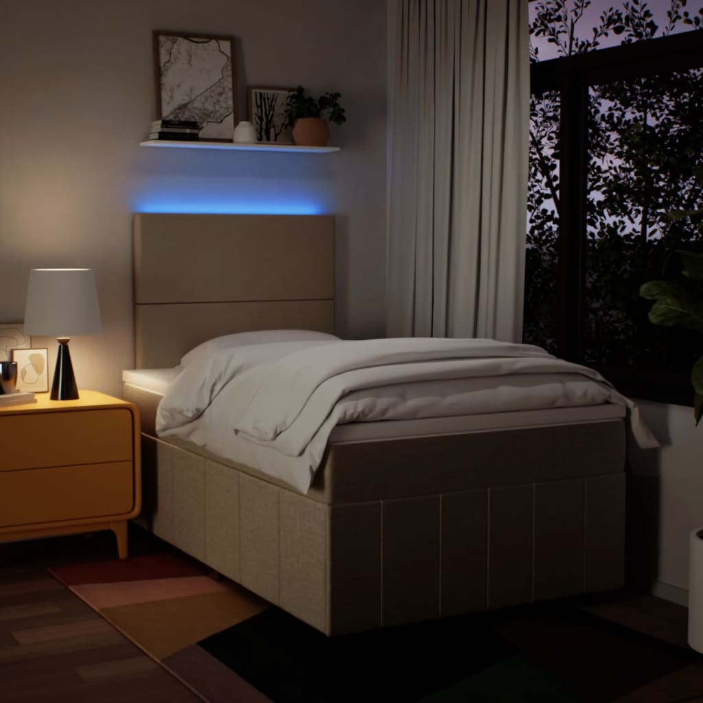 Sommier à lattes de lit avec matelas Crème 120x200 cm Tissu - XIOS