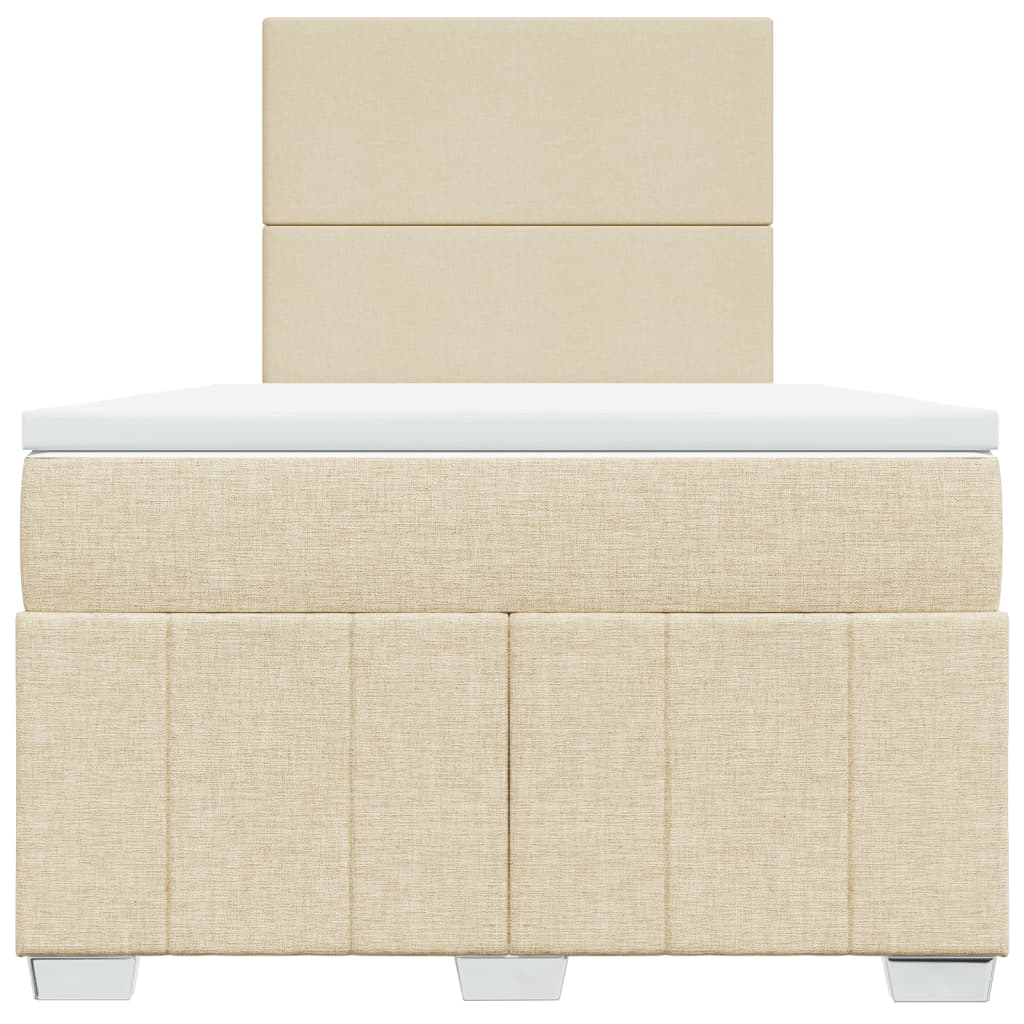 Sommier à lattes de lit avec matelas Crème 120x200 cm Tissu - XIOS