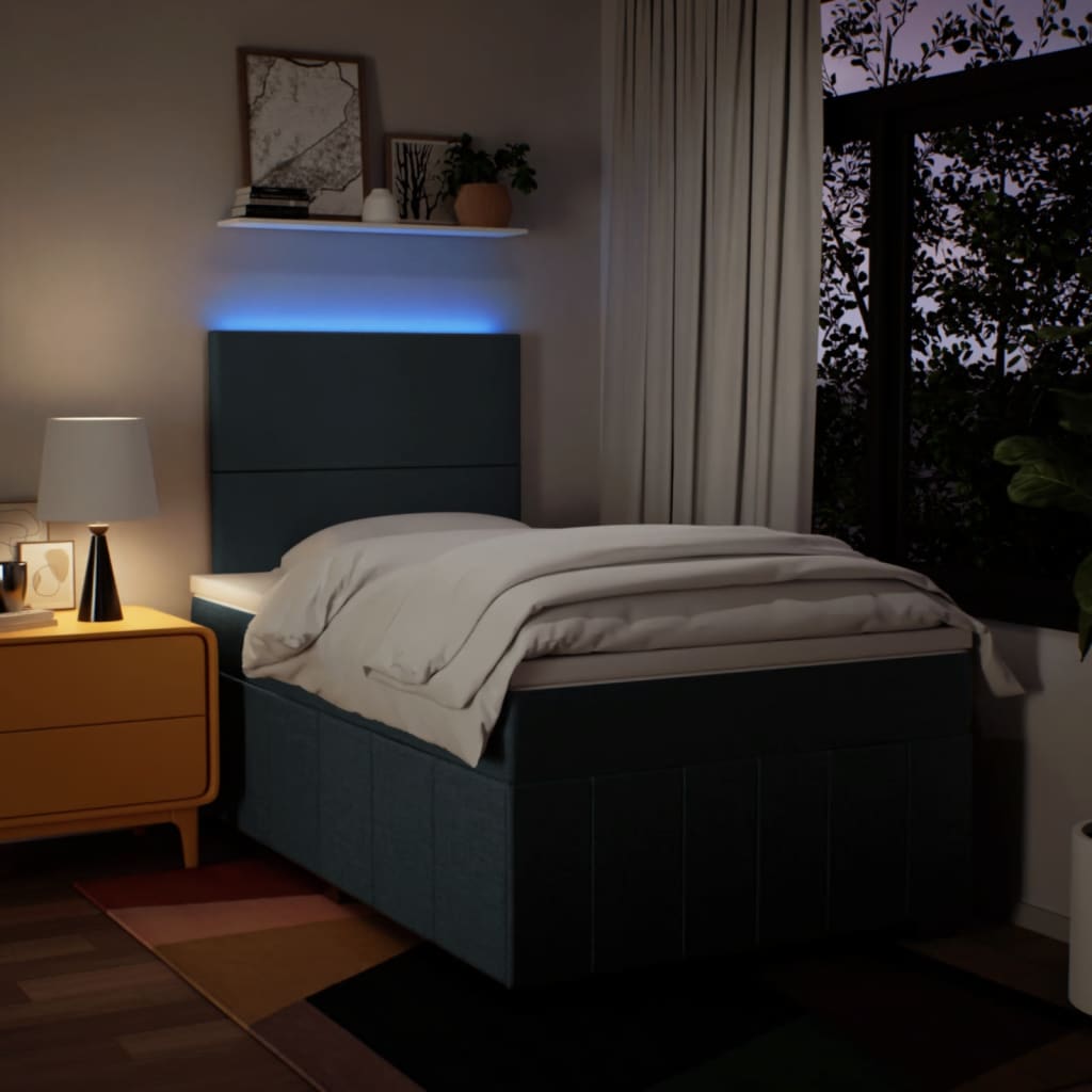 Sommier à lattes de lit avec matelas Bleu 120x200 cm Tissu - XIOS
