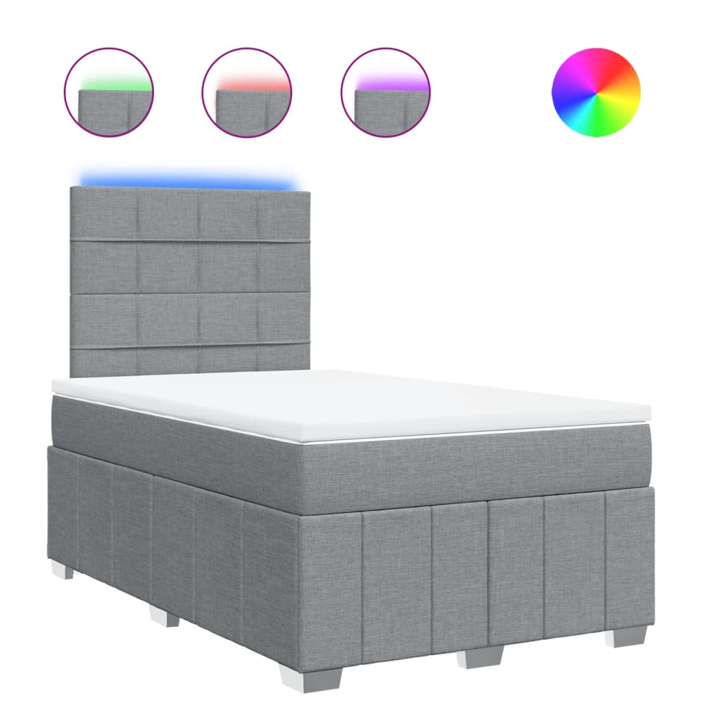 Sommier à lattes de lit avec matelas Gris clair 120x200cm Tissu - XIOS