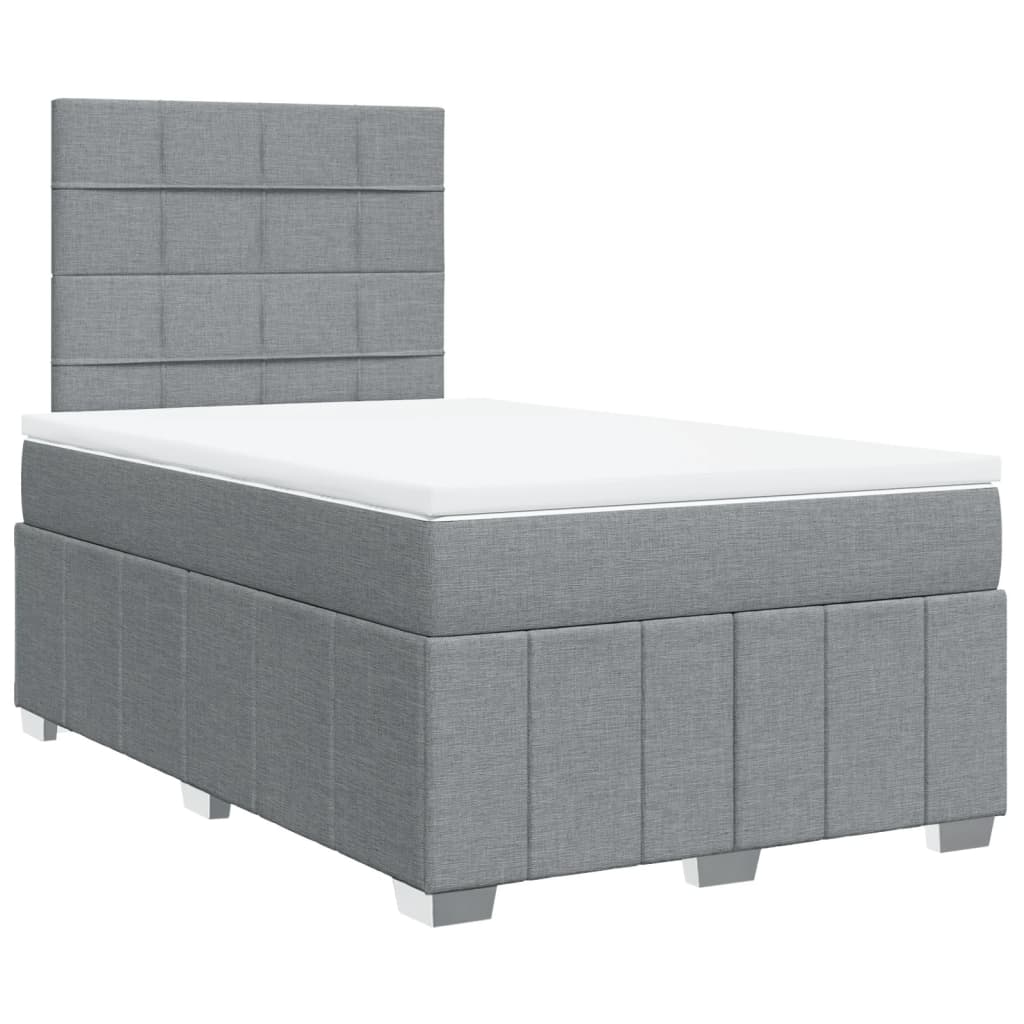 Sommier à lattes de lit avec matelas Gris clair 120x200cm Tissu - XIOS