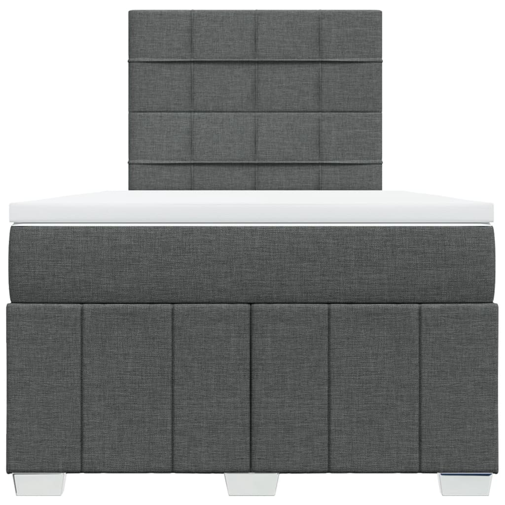 Sommier à lattes de lit avec matelas Gris foncé 120x200cm Tissu - XIOS