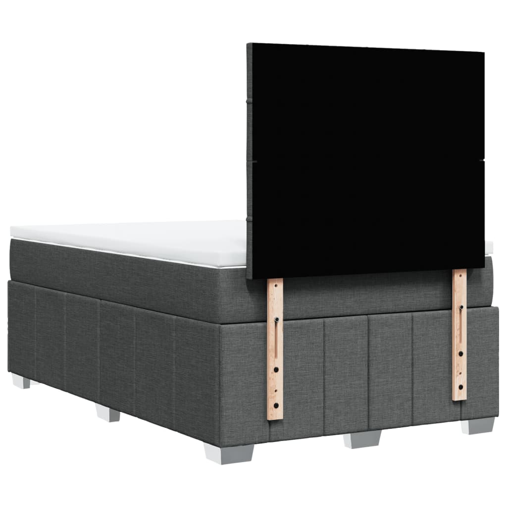 Sommier à lattes de lit avec matelas Gris foncé 120x200cm Tissu - XIOS