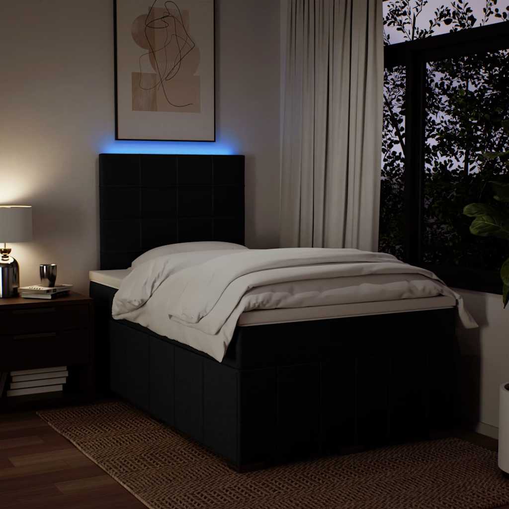 Sommier à lattes de lit avec matelas Noir 120x200 cm Tissu - XIOS