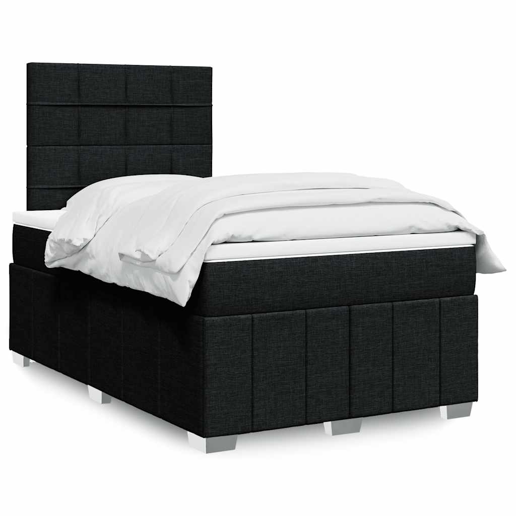 Sommier à lattes de lit avec matelas Noir 120x200 cm Tissu - XIOS