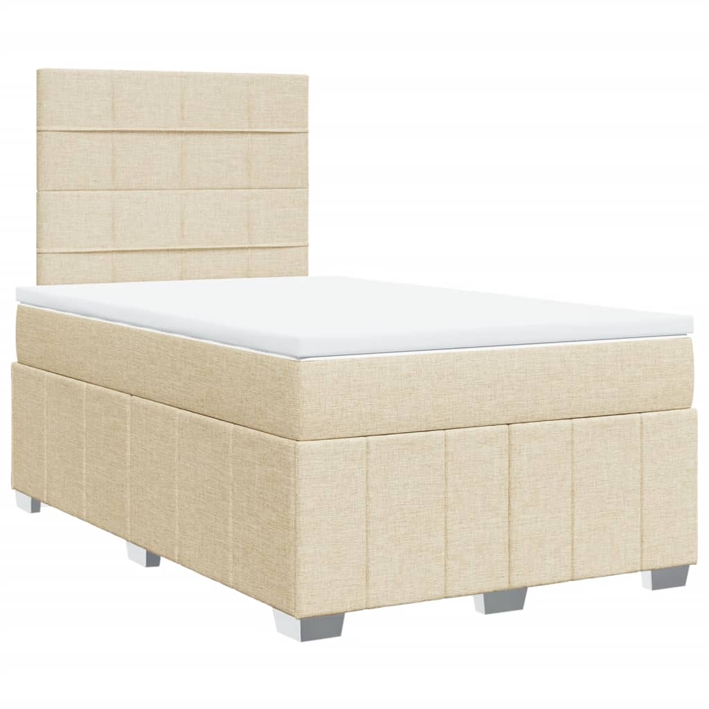 Sommier à lattes de lit avec matelas Crème 120x200 cm Tissu - XIOS