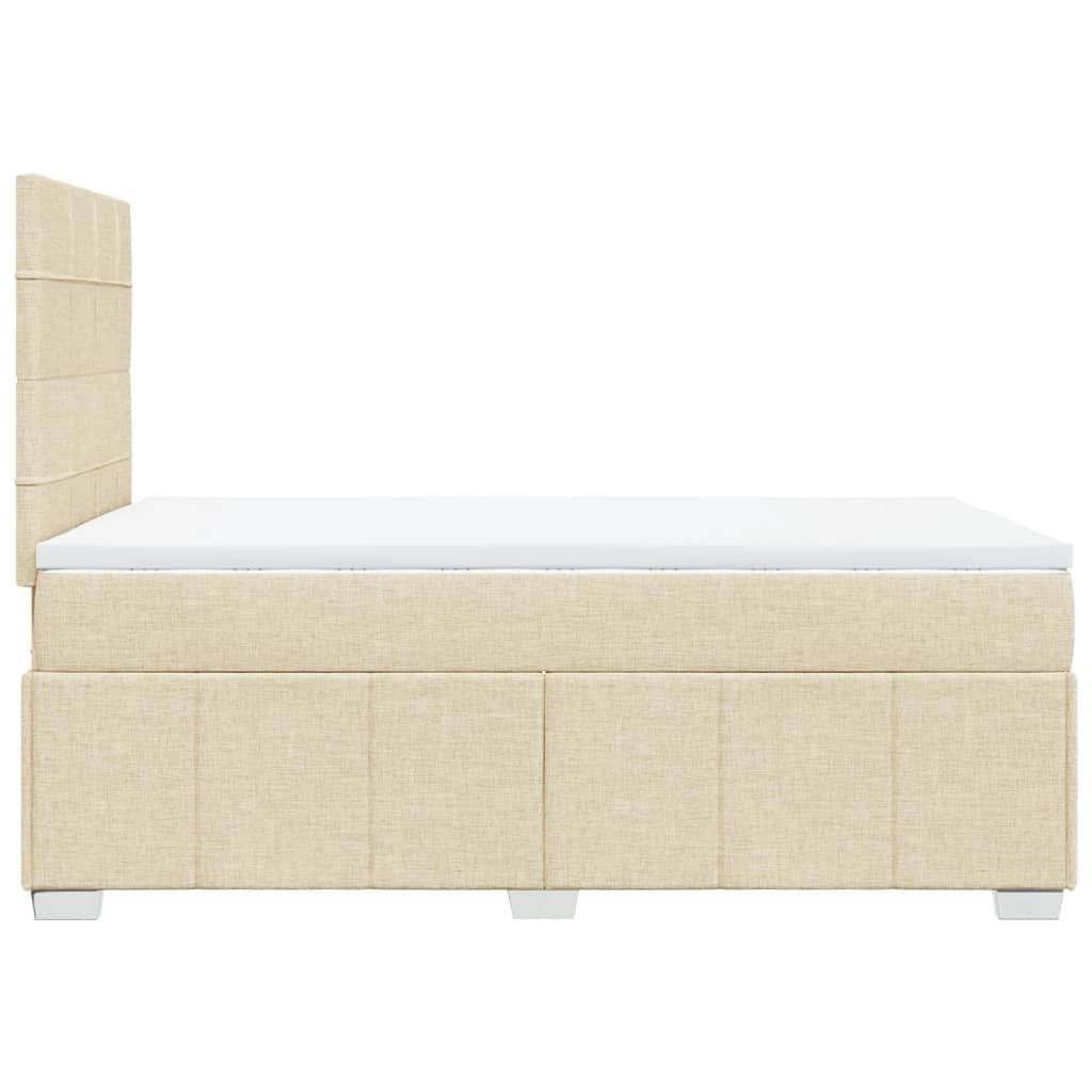 Sommier à lattes de lit avec matelas Crème 120x200 cm Tissu - XIOS