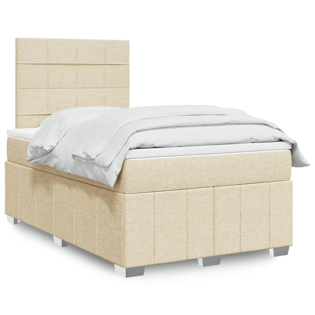 Sommier à lattes de lit avec matelas Crème 120x200 cm Tissu - XIOS