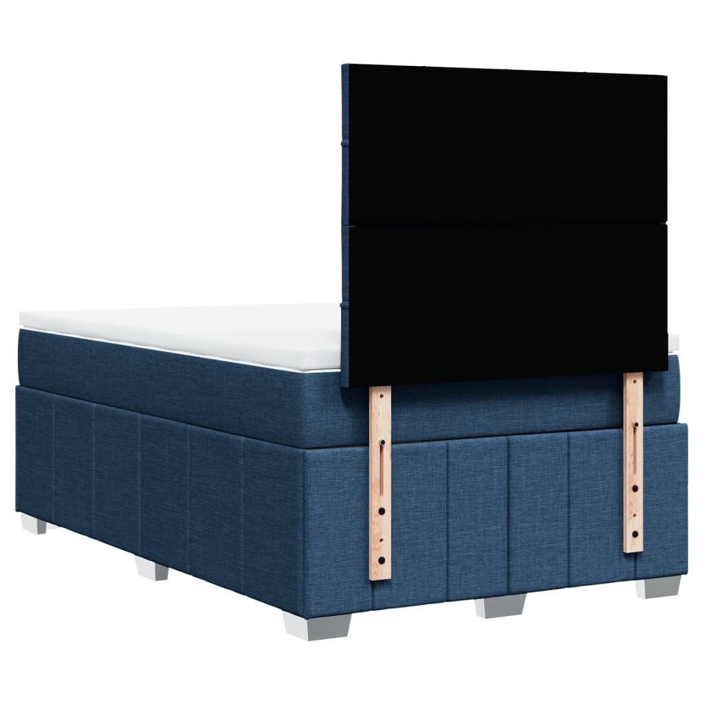 Sommier à lattes de lit avec matelas Bleu 120x200 cm Tissu - XIOS