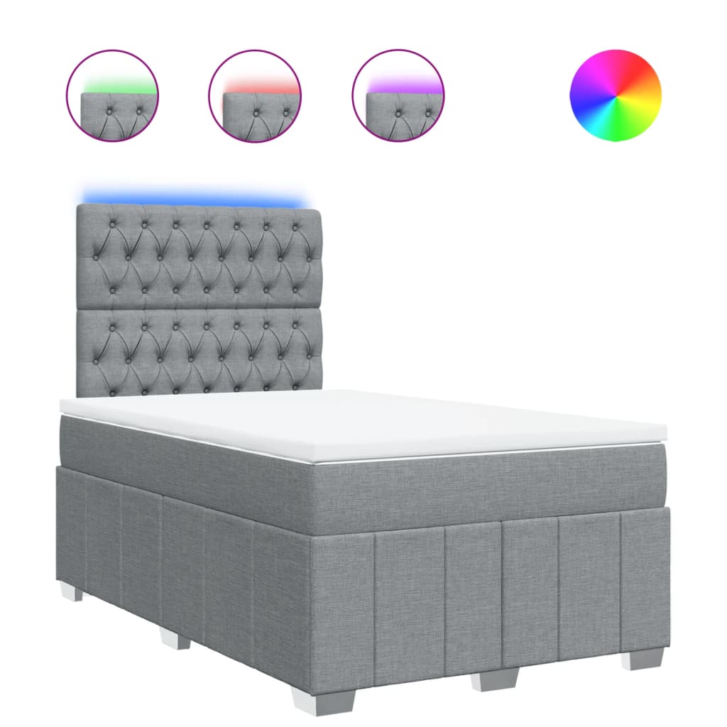 Sommier à lattes de lit avec matelas Gris clair 120x200cm Tissu - XIOS