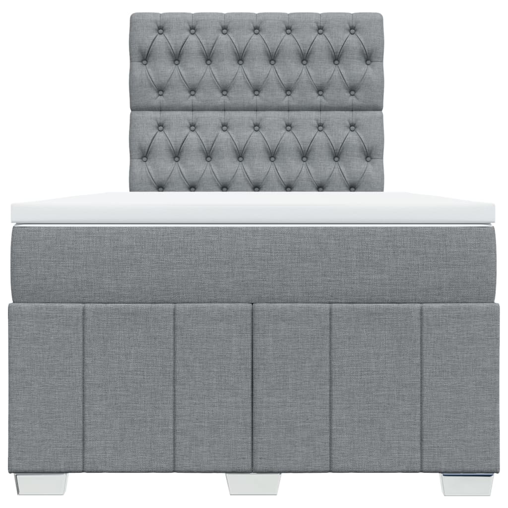 Sommier à lattes de lit avec matelas Gris clair 120x200cm Tissu - XIOS