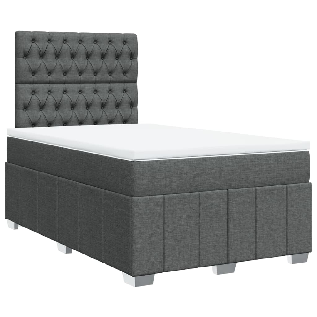 Sommier à lattes de lit avec matelas Gris foncé 120x200cm Tissu - XIOS