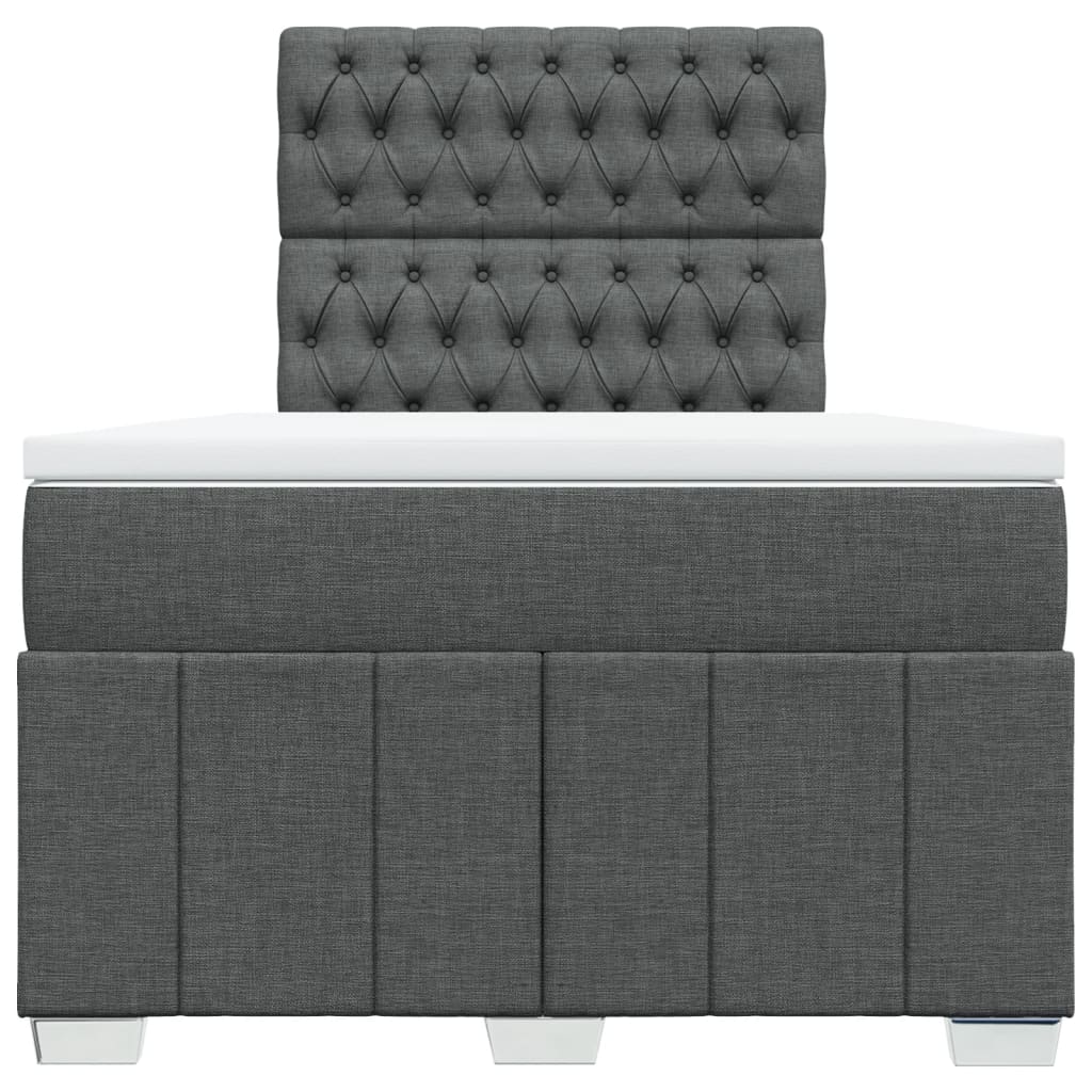 Sommier à lattes de lit avec matelas Gris foncé 120x200cm Tissu - XIOS