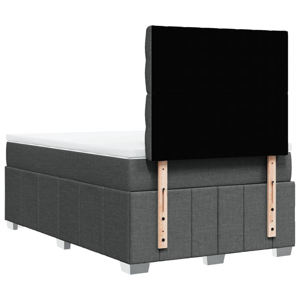 Sommier à lattes de lit avec matelas Gris foncé 120x200cm Tissu - XIOS