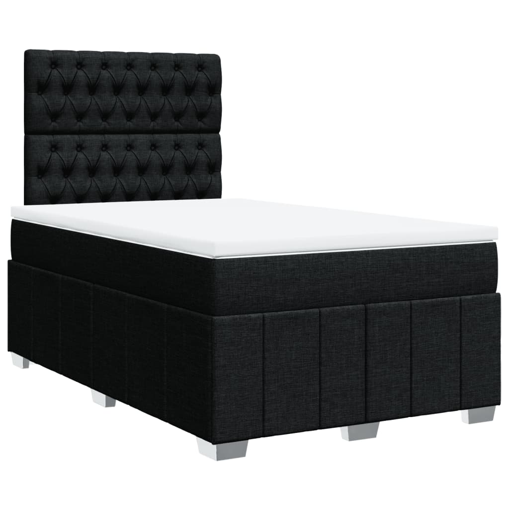 Sommier à lattes de lit avec matelas Noir 120x200 cm Tissu - XIOS