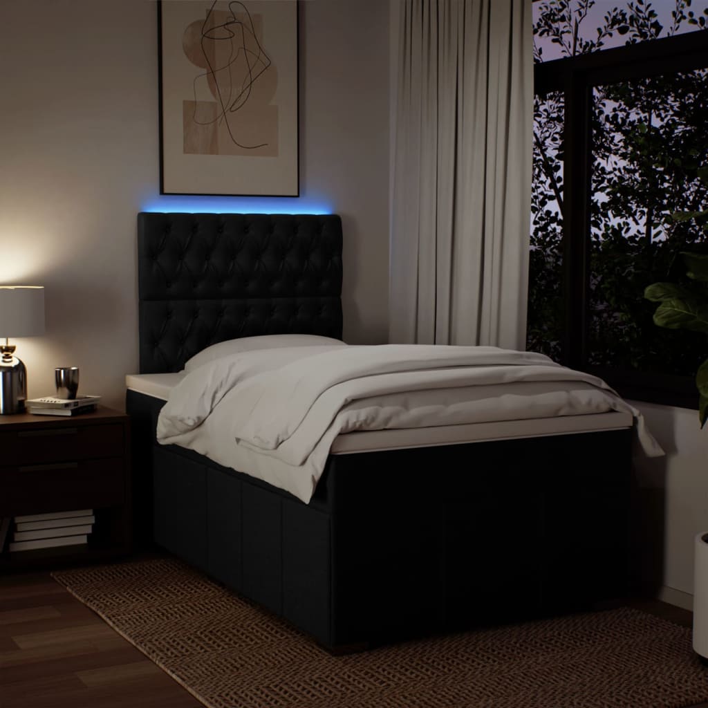 Sommier à lattes de lit avec matelas Noir 120x200 cm Tissu - XIOS