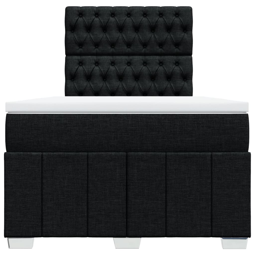 Sommier à lattes de lit avec matelas Noir 120x200 cm Tissu - XIOS