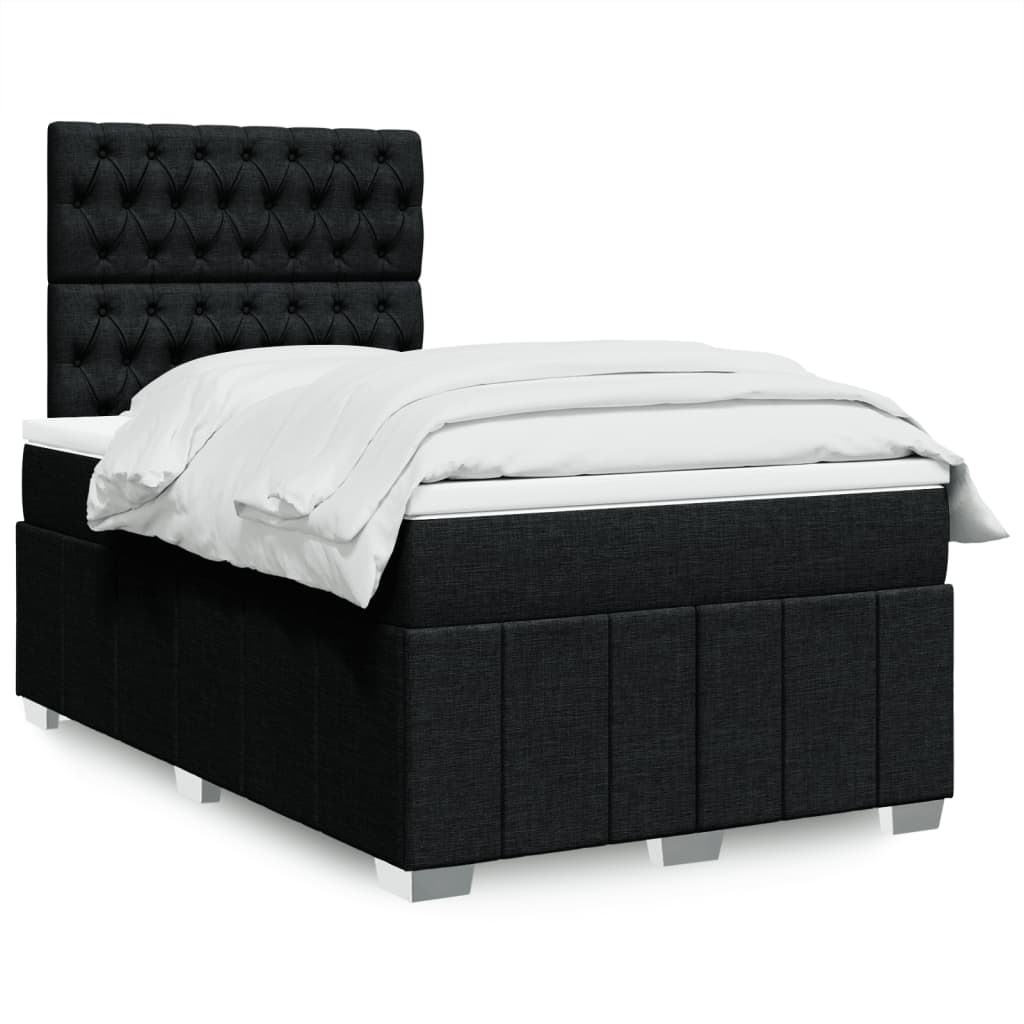 Sommier à lattes de lit avec matelas Noir 120x200 cm Tissu - XIOS