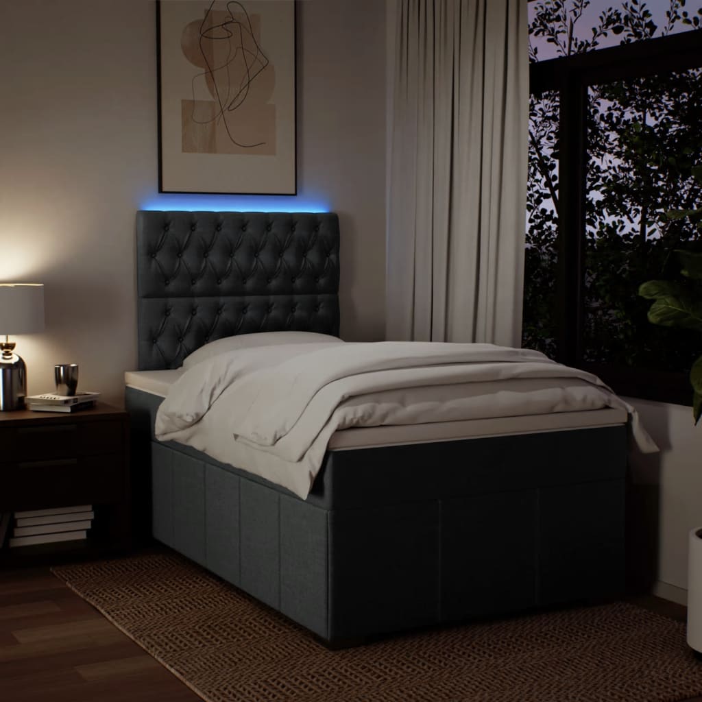 Sommier à lattes de lit avec matelas Taupe 120x200 cm Tissu - XIOS