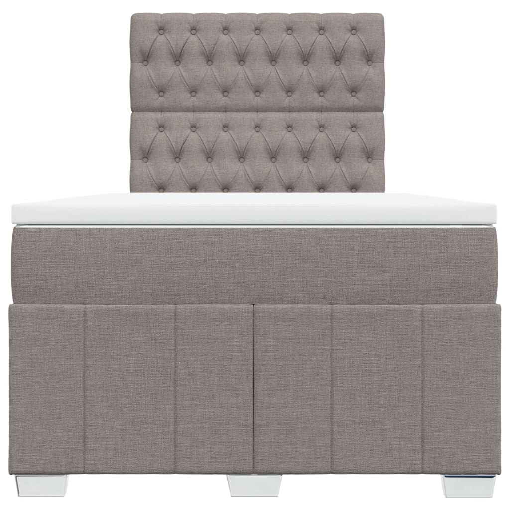 Sommier à lattes de lit avec matelas Taupe 120x200 cm Tissu - XIOS