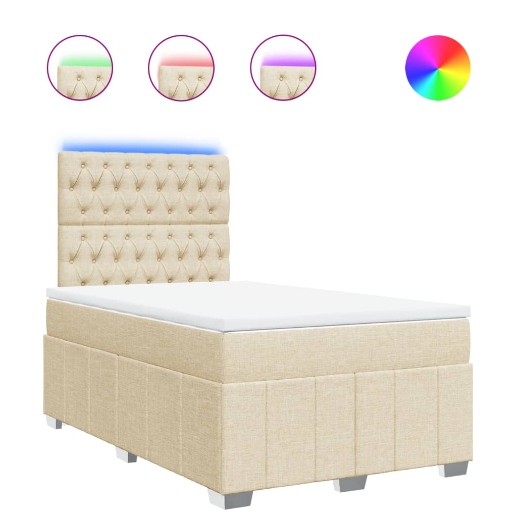 Sommier à lattes de lit avec matelas Crème 120x200 cm Tissu - XIOS