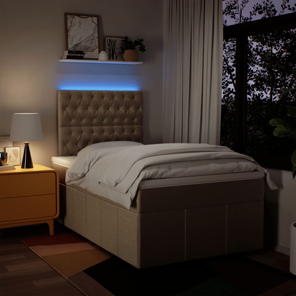 Sommier à lattes de lit avec matelas Crème 120x200 cm Tissu - XIOS