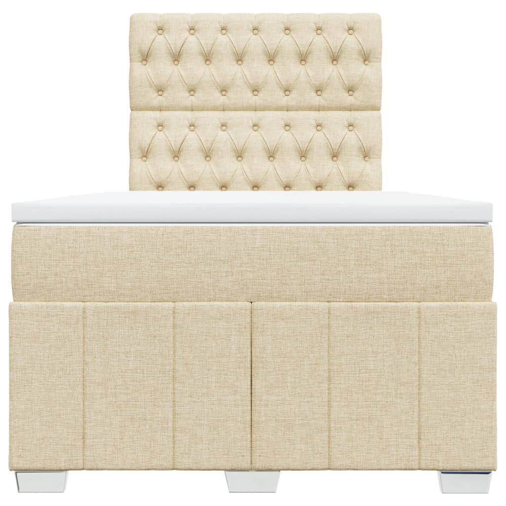 Sommier à lattes de lit avec matelas Crème 120x200 cm Tissu - XIOS