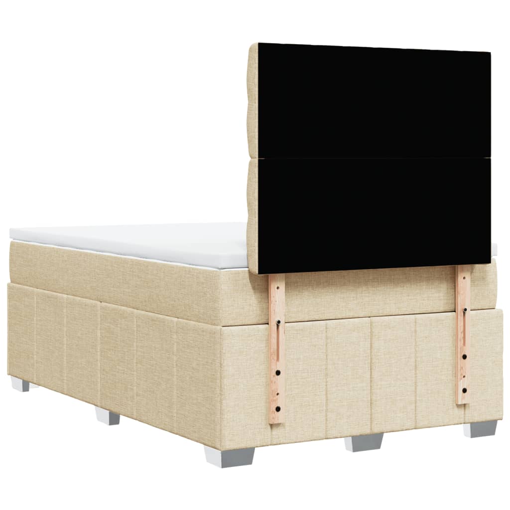 Sommier à lattes de lit avec matelas Crème 120x200 cm Tissu - XIOS