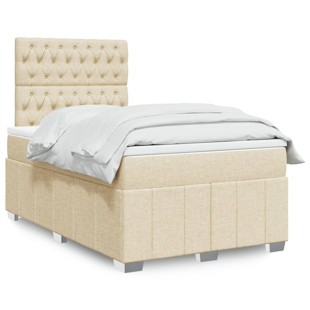 Sommier à lattes de lit avec matelas Crème 120x200 cm Tissu - XIOS