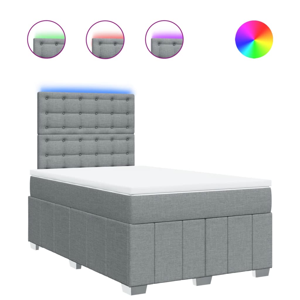 Sommier à lattes de lit avec matelas Gris clair 120x200cm Tissu - XIOS