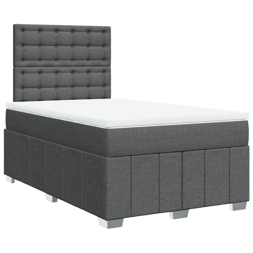 Sommier à lattes de lit avec matelas Gris foncé 120x200cm Tissu - XIOS