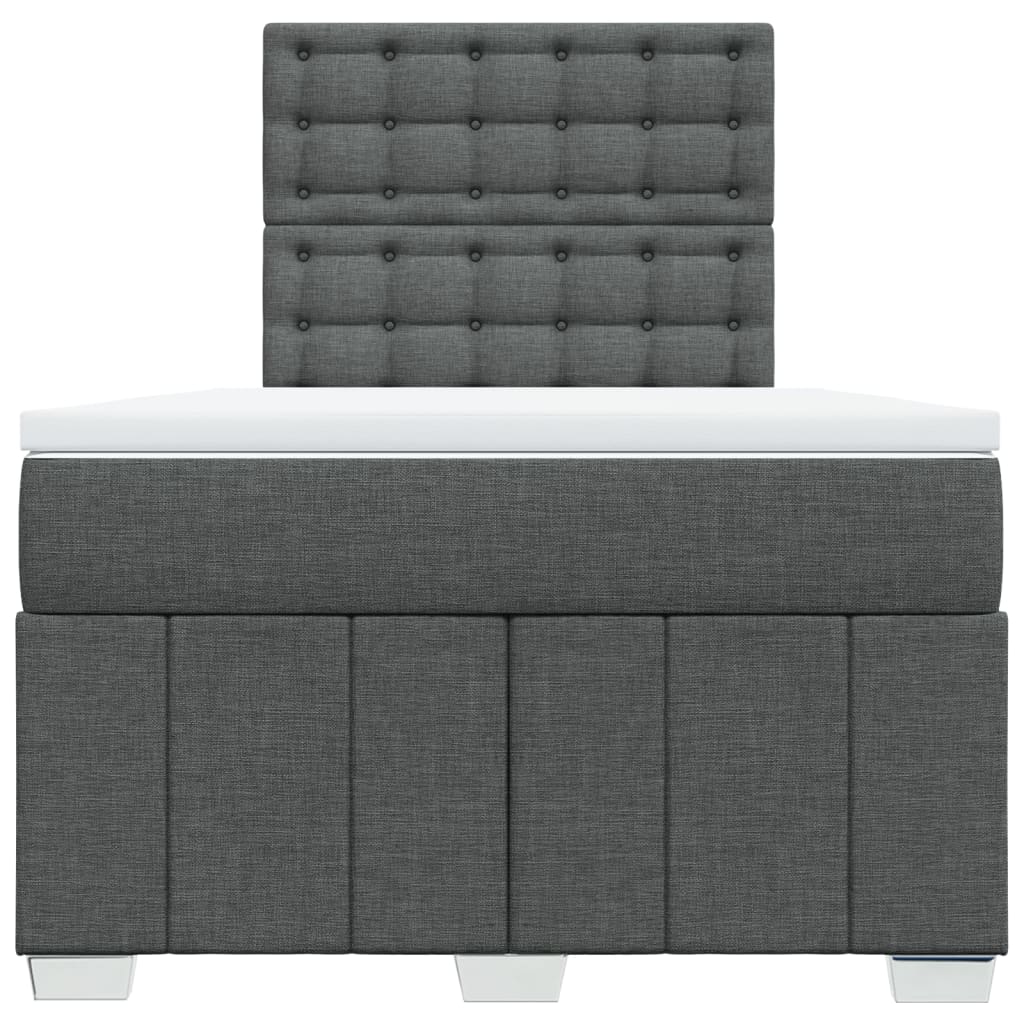 Sommier à lattes de lit avec matelas Gris foncé 120x200cm Tissu - XIOS