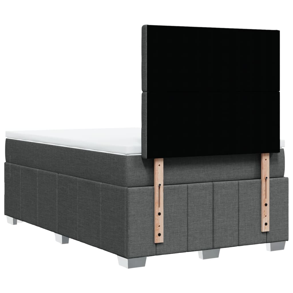 Sommier à lattes de lit avec matelas Gris foncé 120x200cm Tissu - XIOS