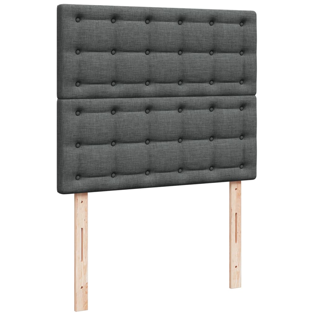 Sommier à lattes de lit avec matelas Gris foncé 120x200cm Tissu - XIOS