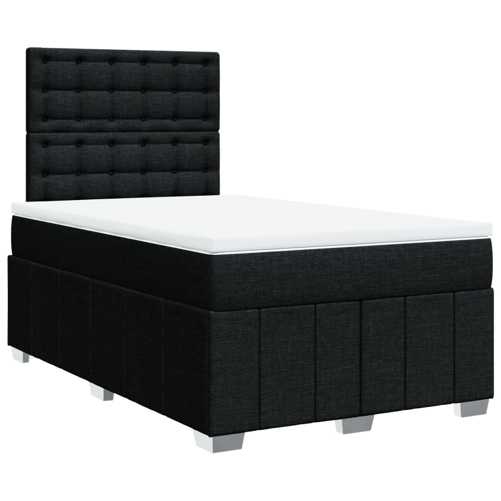 Sommier à lattes de lit avec matelas Noir 120x200 cm Tissu - XIOS