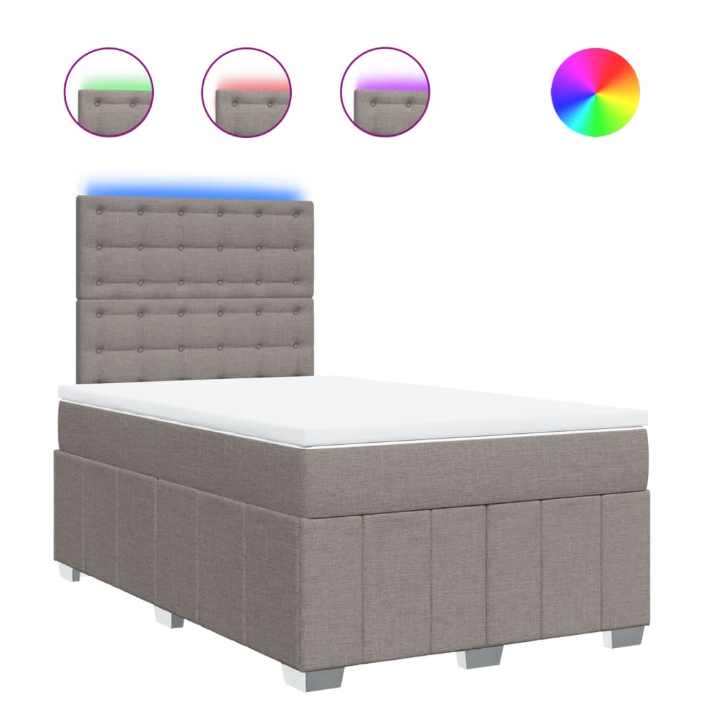 Sommier à lattes de lit avec matelas Taupe 120x200 cm Tissu - XIOS