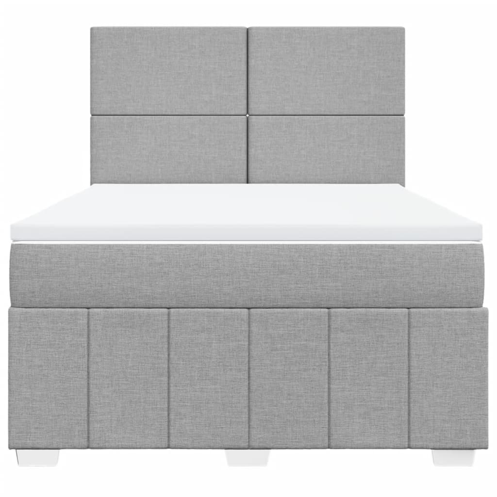 Sommier à lattes de lit avec matelas Gris clair 140x190cm Tissu - XIOS