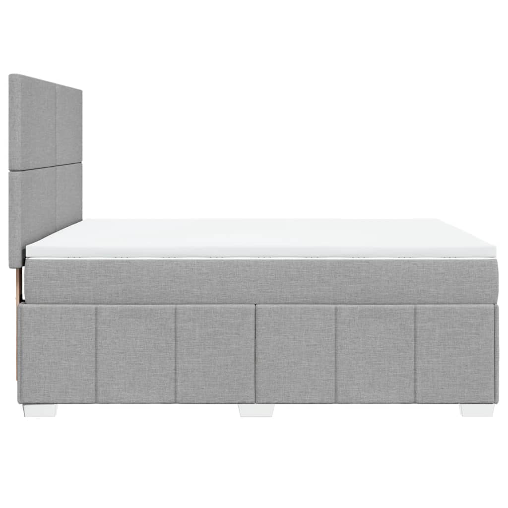 Sommier à lattes de lit avec matelas Gris clair 140x190cm Tissu - XIOS