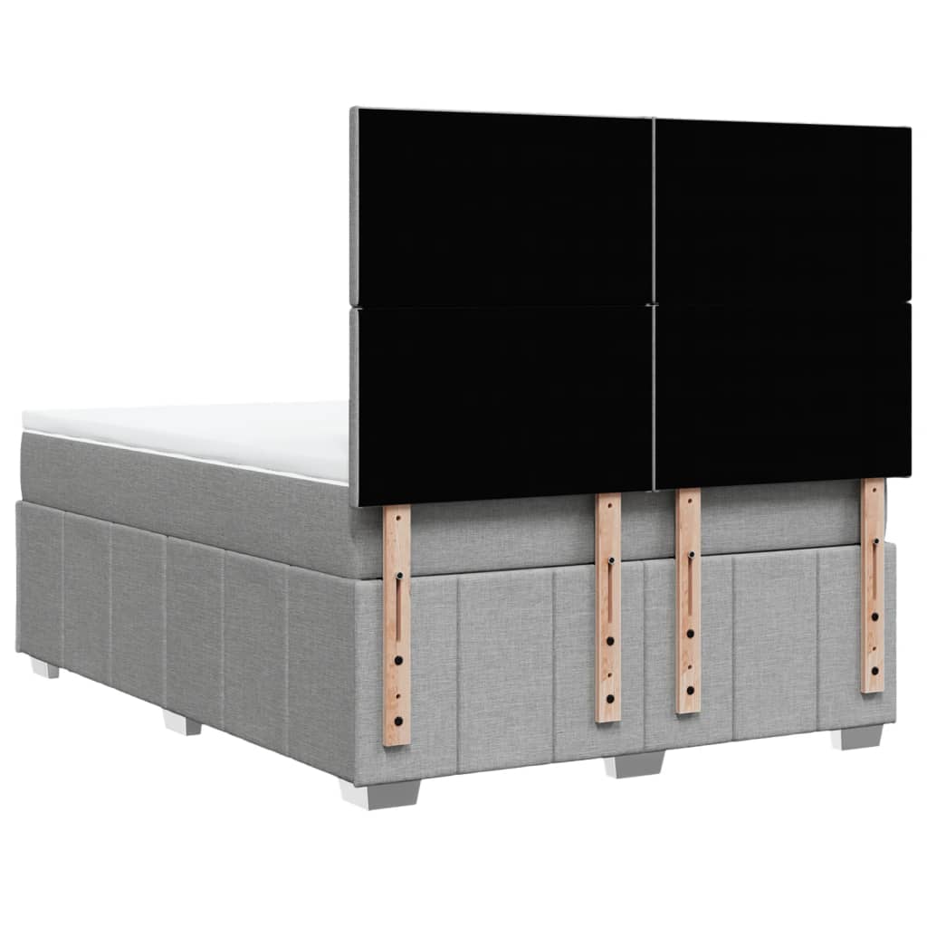 Sommier à lattes de lit avec matelas Gris clair 140x190cm Tissu - XIOS