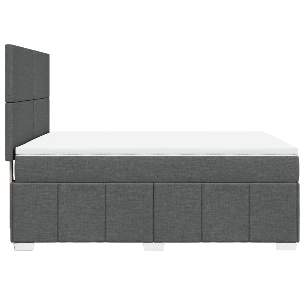Sommier à lattes de lit avec matelas Gris foncé 140x190cm Tissu - XIOS