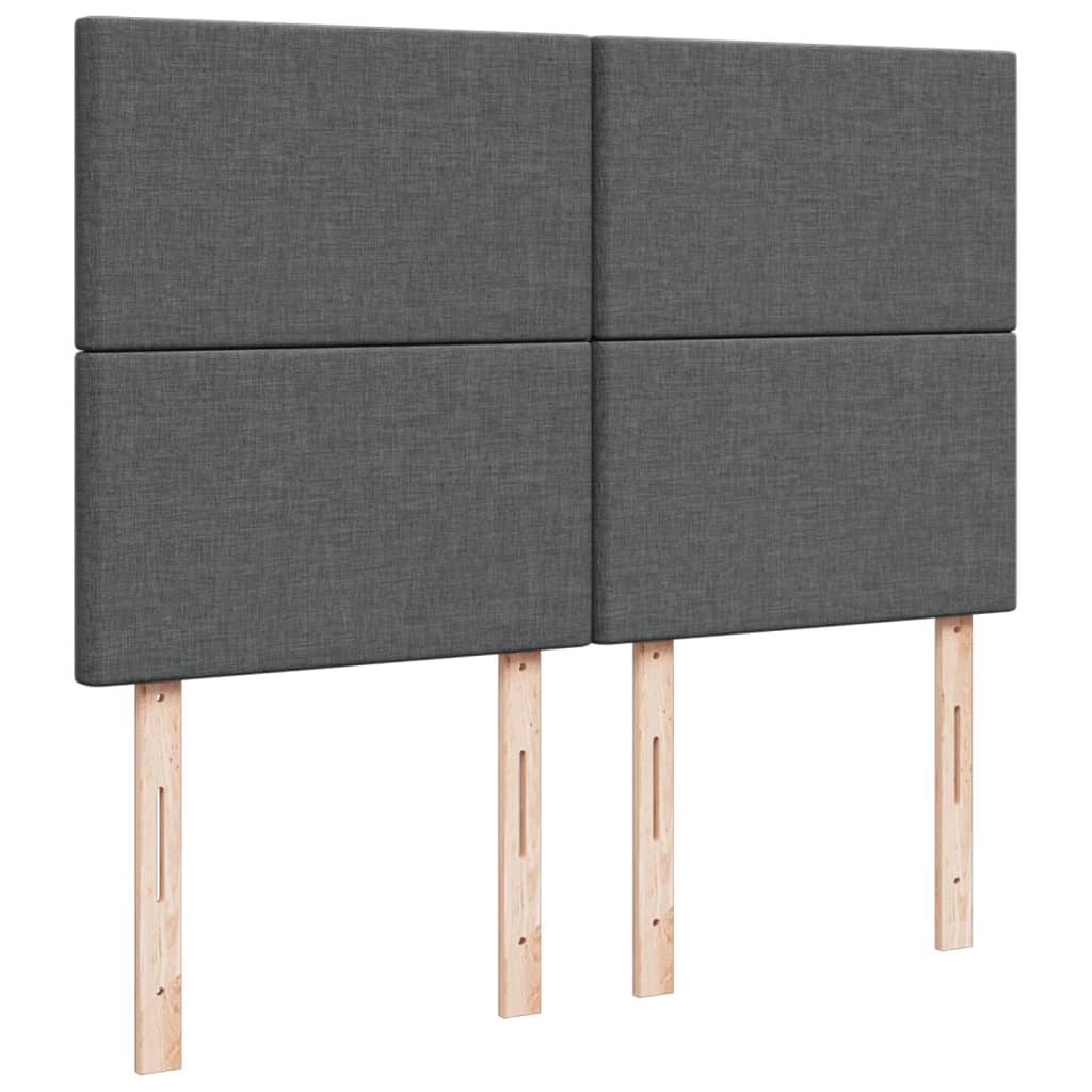 Sommier à lattes de lit avec matelas Gris foncé 140x190cm Tissu - XIOS