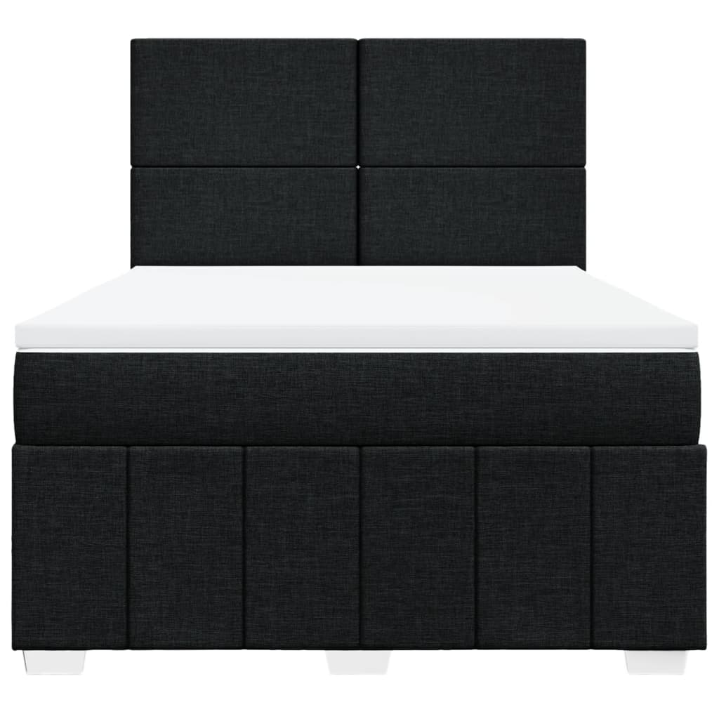 Sommier à lattes de lit avec matelas Noir 140x190 cm Tissu - XIOS