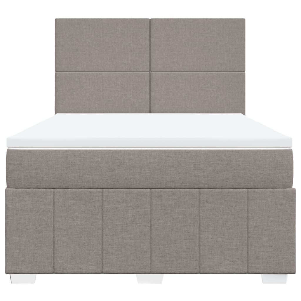 Sommier à lattes de lit avec matelas Taupe 140x190 cm Tissu - XIOS