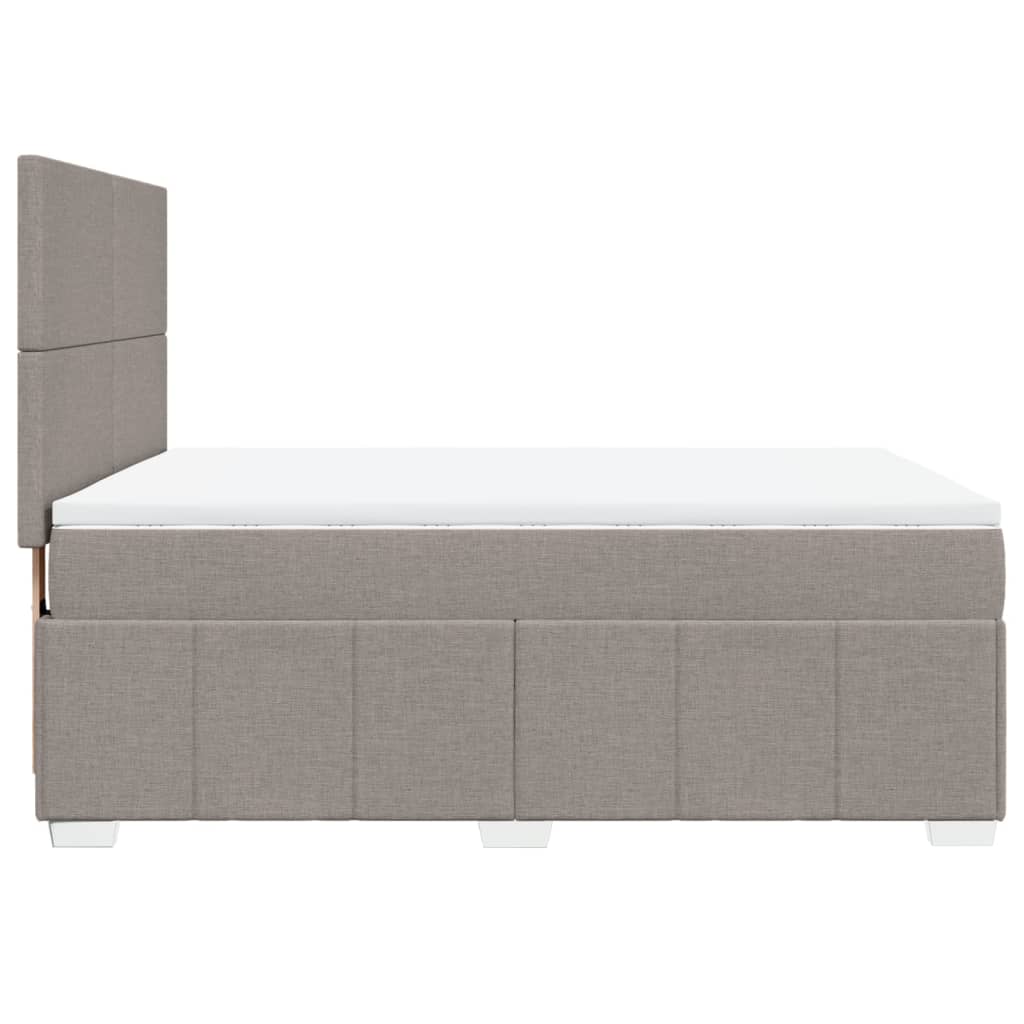 Sommier à lattes de lit avec matelas Taupe 140x190 cm Tissu - XIOS