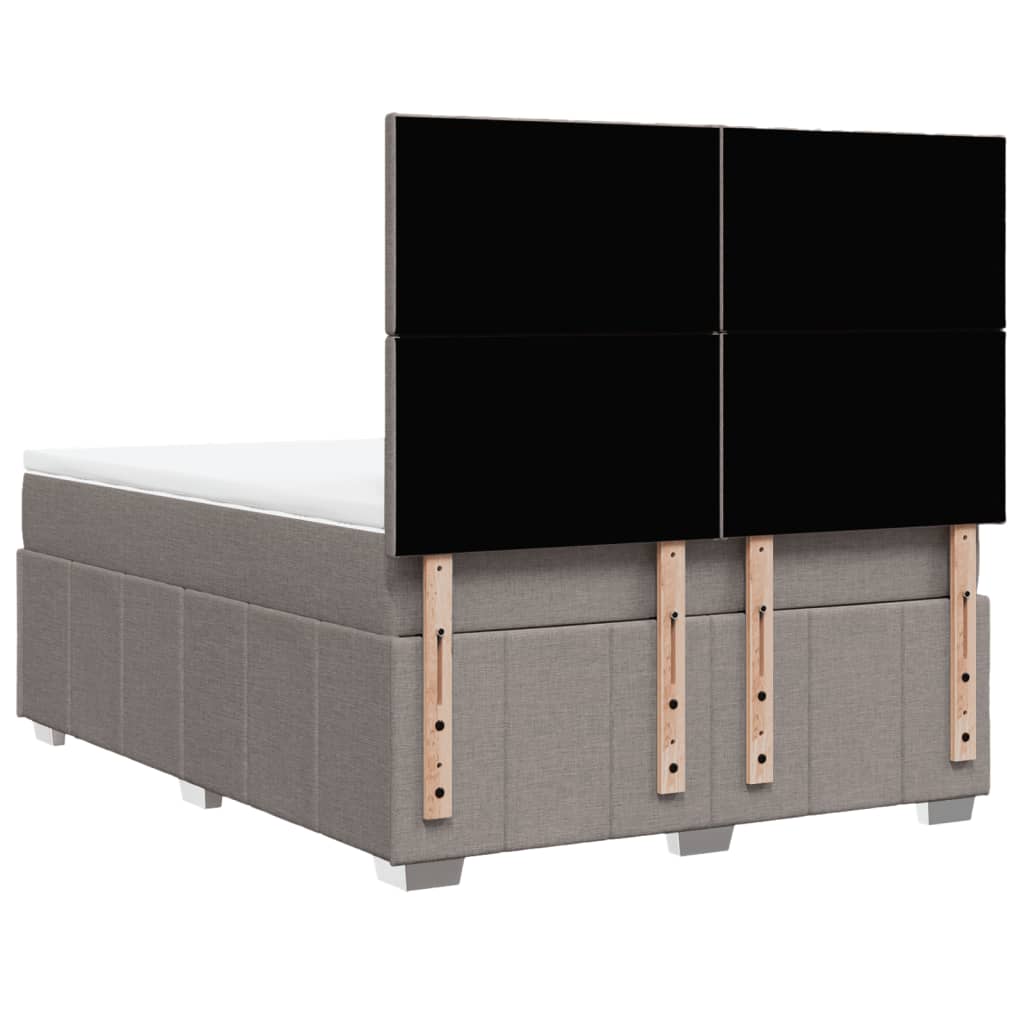 Sommier à lattes de lit avec matelas Taupe 140x190 cm Tissu - XIOS