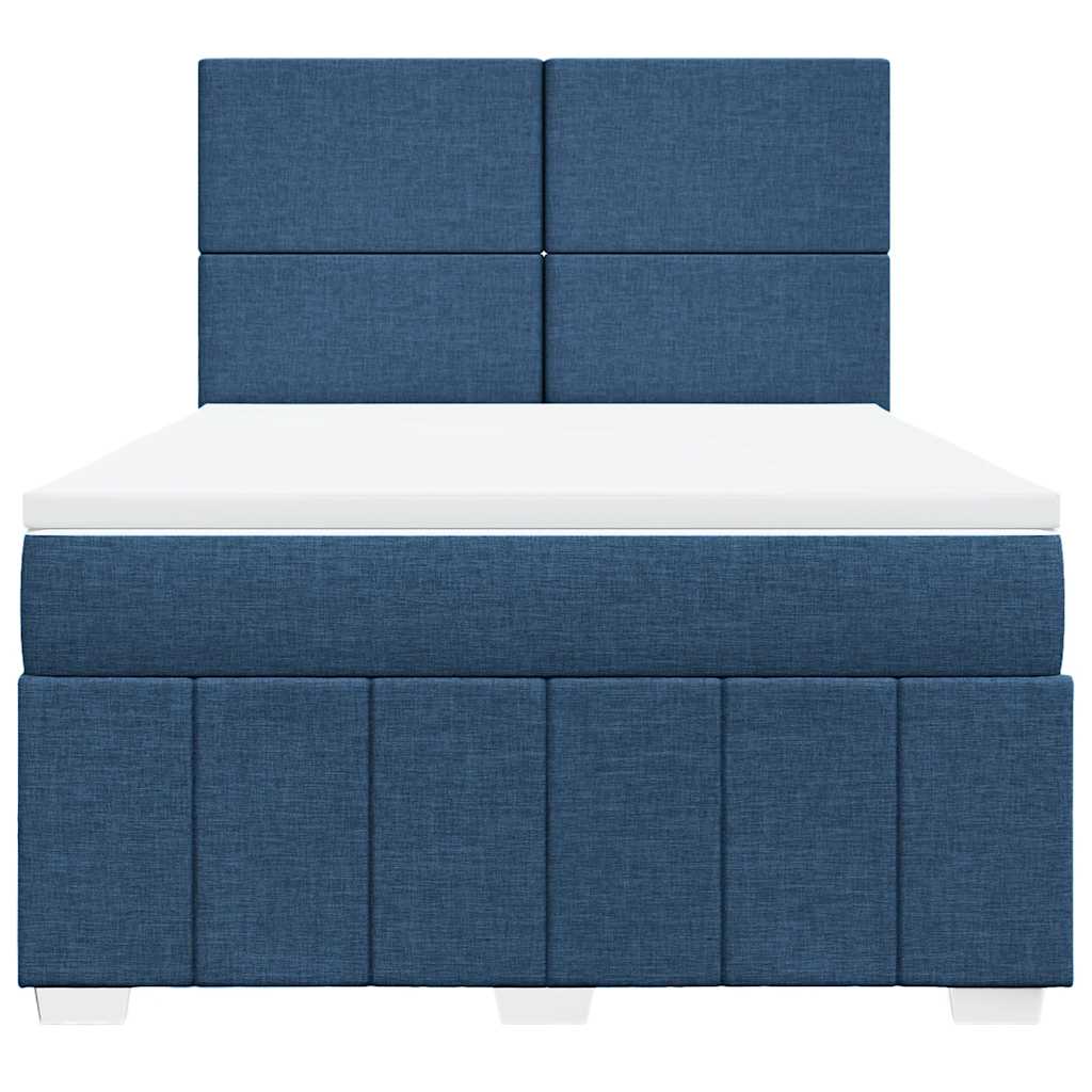 Sommier à lattes de lit avec matelas Bleu 140x190 cm Tissu - XIOS